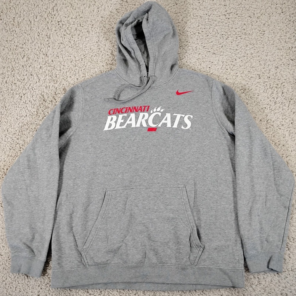 Cincinnati Bearcats Hoodie Mens Large Gray Nike Sweatshirt Sports Ncaa Logo
